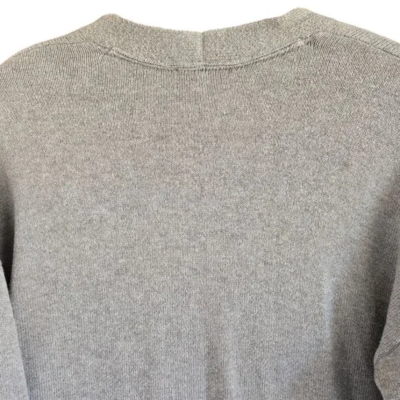 J.Jill Pure Jill Womens Medium Petite Gray One Button Cardigan Sweater Pockets - Picture 6 of 9